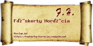 Fáskerty Horácia névjegykártya